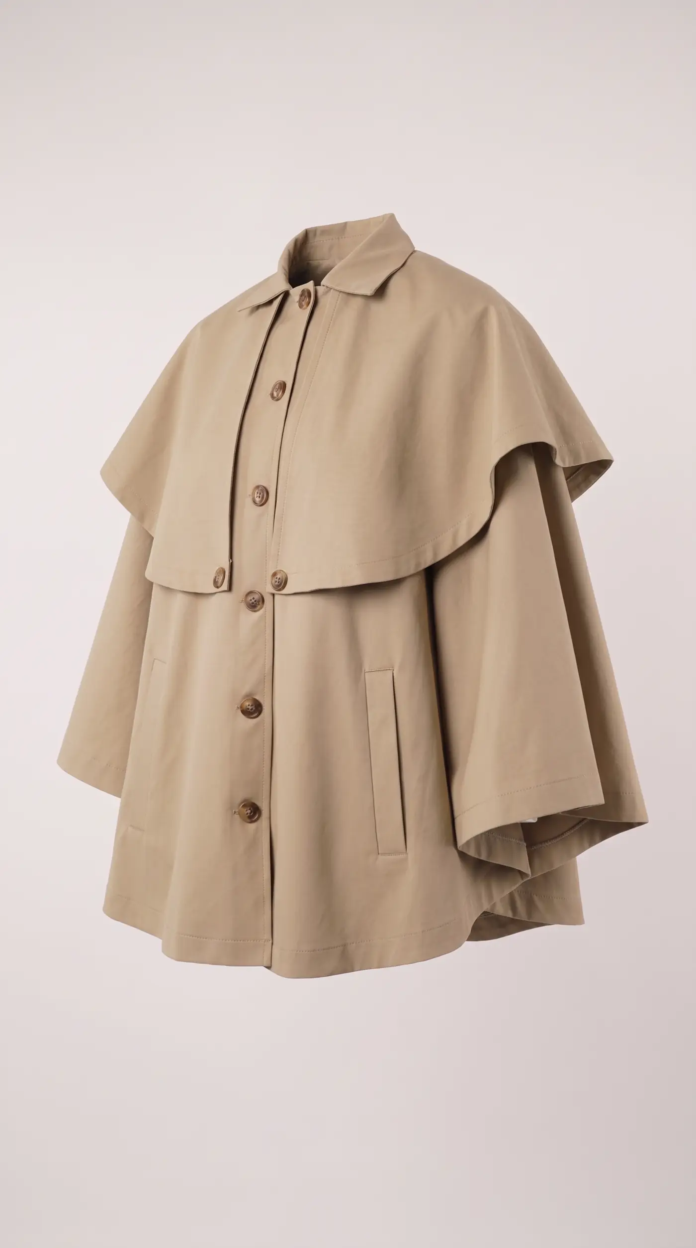 Veste-cape courte vue de trois quarts